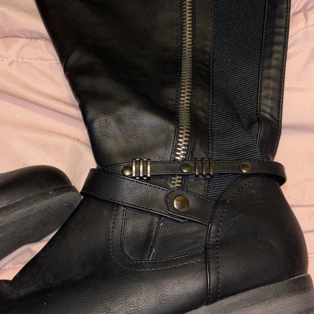 Lane Bryant Black Knee Boots Size 10 Plus Size Women’s Riding Boot Tall